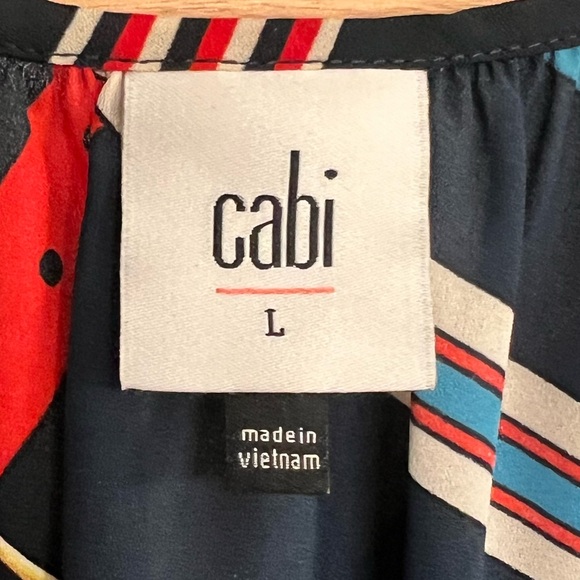 EUC CAbi #5736 Navy Blue Hold Up Buckle Print
Sleeveless Top - Picture 2 of 5